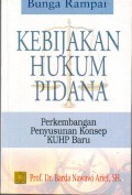 Bunga rampai Kebijakan hukum pidana : perkembangan penyusunan konsep KUHP baru