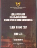 Risalah Perubahan Undang-Undang Dasar Negara Republik Indonesia Tahun 1945 tahun Sidang 2001