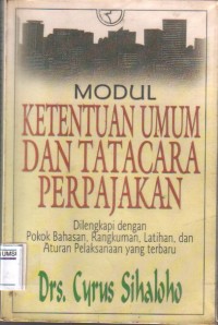 Modul Ketentuan Umum Dan Tatatcara Perpajakan