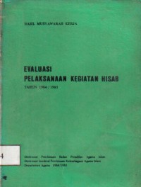 Evaluasi pelaksanaan kegiatan hisab tahun 1984/1985