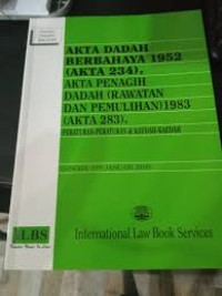 Akta Dadah Berbahaya 1952(Akta 234), Akta Penagih Dadah (Rawatan dan Pemulihan )1983 (Akta 283)