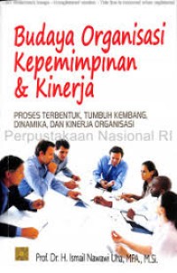 Budaya Organisasi Kepemimpinan & Kinerja : Proses Terbentuk , Tumbuh Kembang Dinamika dan Kinerja Organisasi