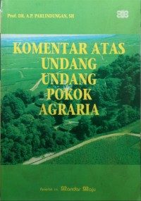 Komentar atas Undang-Undang Pokok Agraria