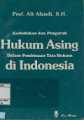 Kedudukan dan Pengaruh Hukum Asing Dalam Pembinaan Tata Hukum di Indonesia