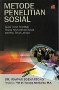 Metode penelitian sosial :suatu teknik penelitian bidang kesejahteraan sosial dan ilmu sosial lainnya