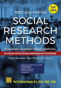 Post-Qualitative Social research methods: kuantitatif-kualitatif-Mixed methods Positivism-postpositivism-phenomenology-postmodern Filsafat, paradigma, teori, metode, dam laporan