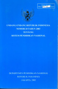 Undang undang Republik Indonesia Nomor 20 Tahun 2003 Tentang Sistem Pendidikan Nasional