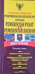 Undang-undang perimbangan keuangan antara pemerintah pusat dan pemerintah daerah